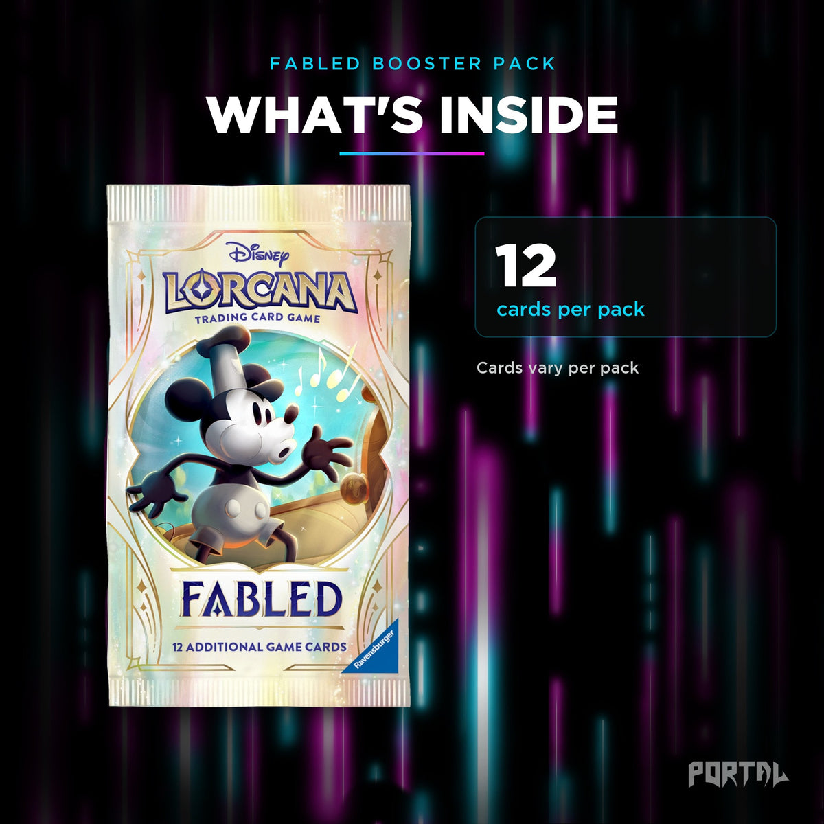 Fabled booster pack, what's inside, Portal TCG