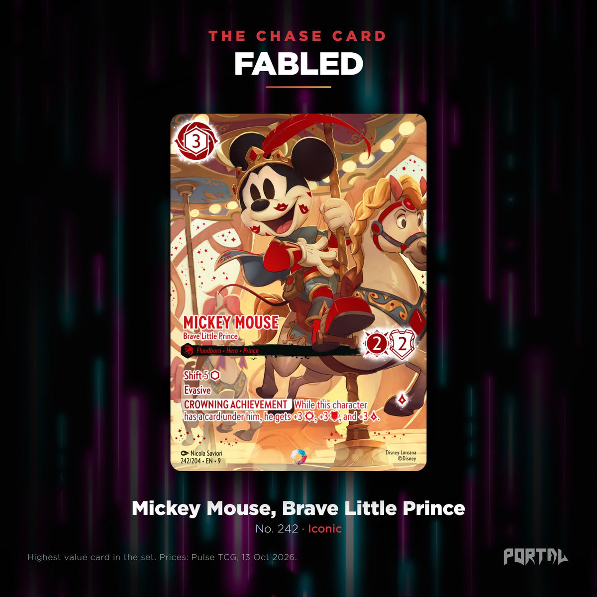 Fabled chase card: Mickey Mouse, Brave Little Prince, Portal TCG