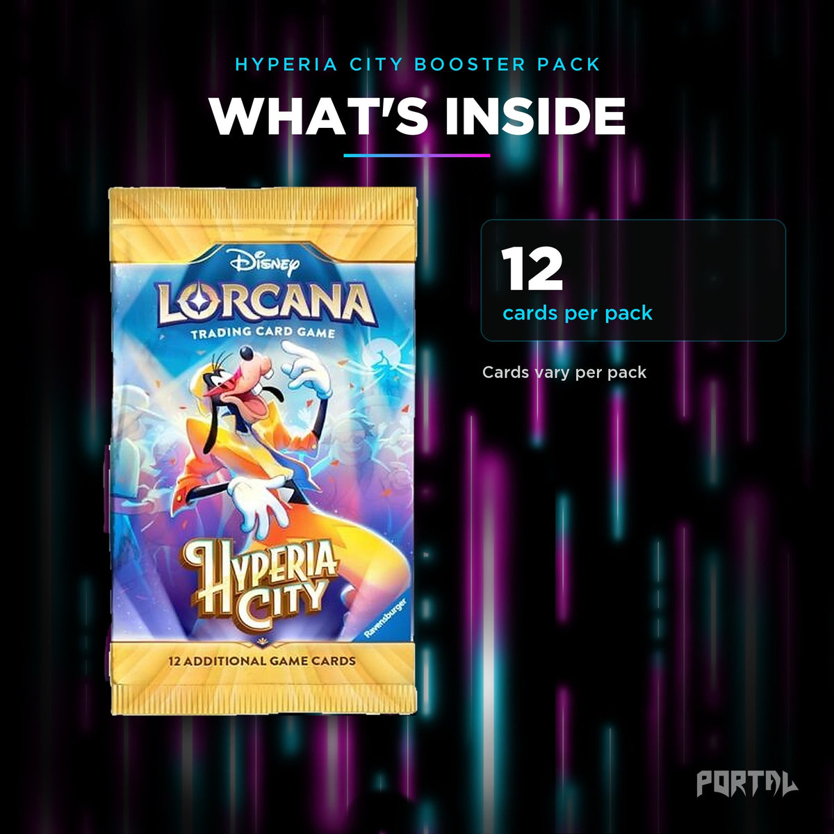 Hyperia City booster pack, what's inside, Portal TCG