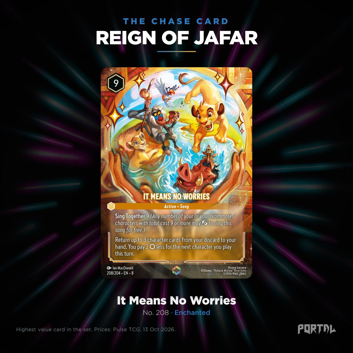 Reign of Jafar chase card: It Means No Worries, Portal TCG