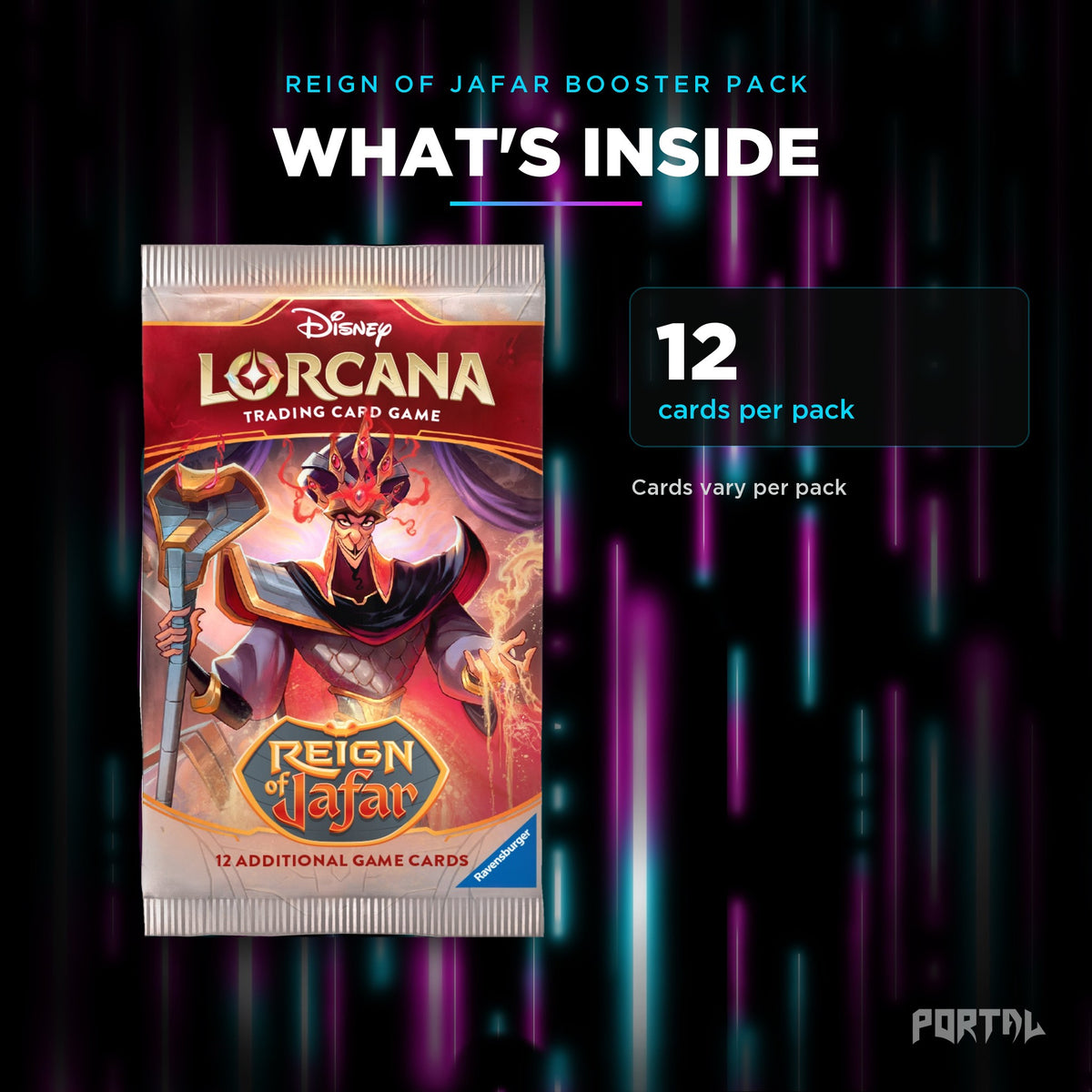 Reign of Jafar booster pack, what's inside, Portal TCG