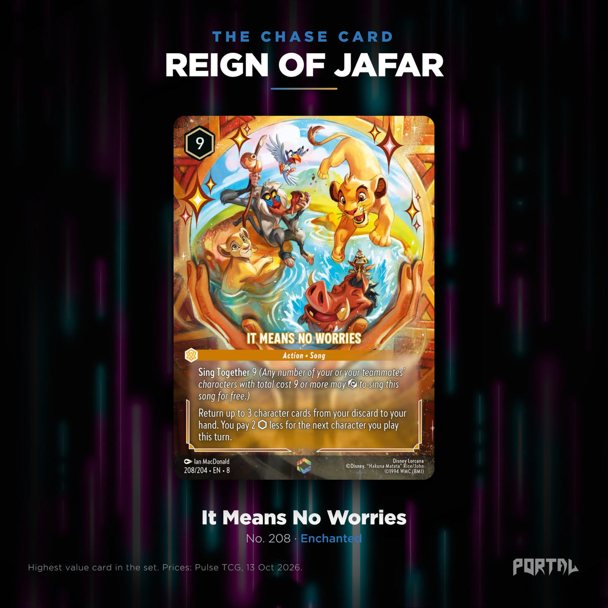 Reign of Jafar chase card: It Means No Worries, Portal TCG