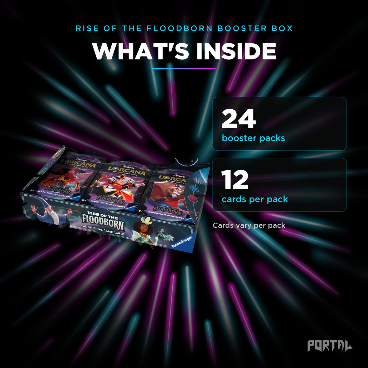 Rise of the Floodborn booster box, what's inside, Portal TCG