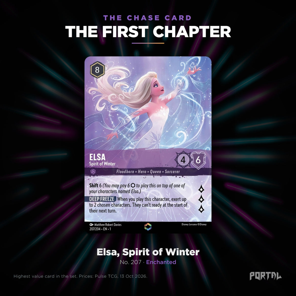 The First Chapter chase card: Elsa, Spirit of Winter, Portal TCG