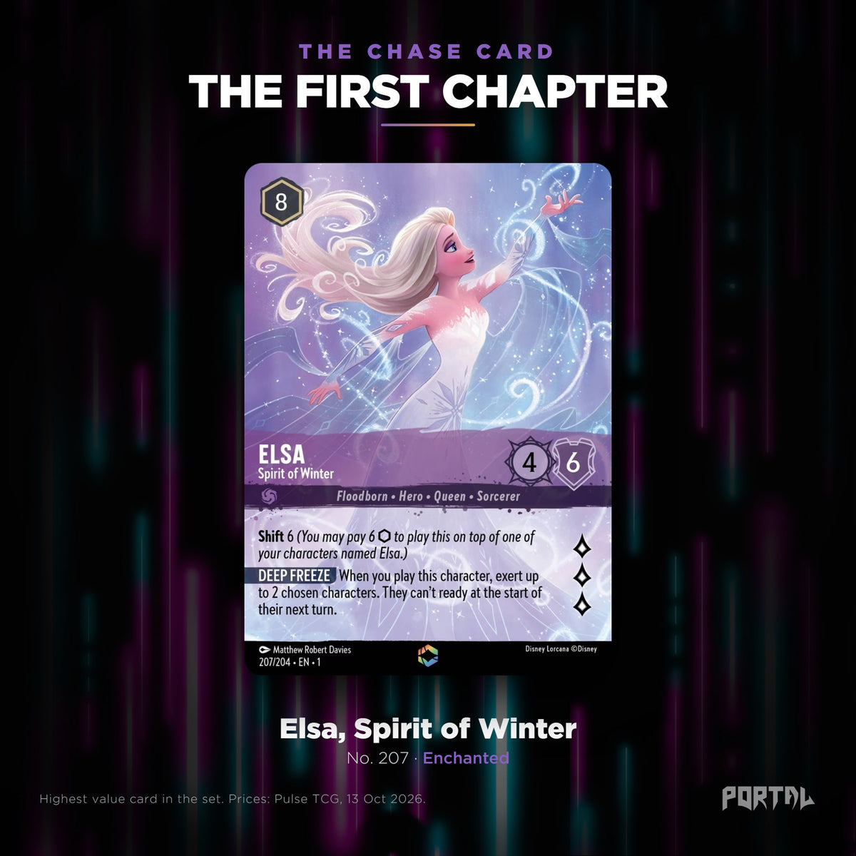 The First Chapter chase card: Elsa, Spirit of Winter, Portal TCG