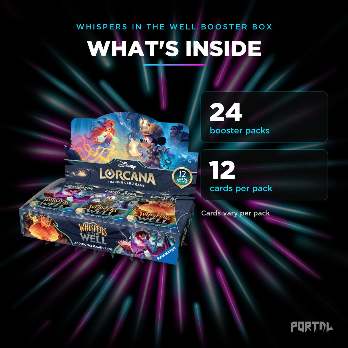 Whispers in the Well booster box, what's inside, Portal TCG
