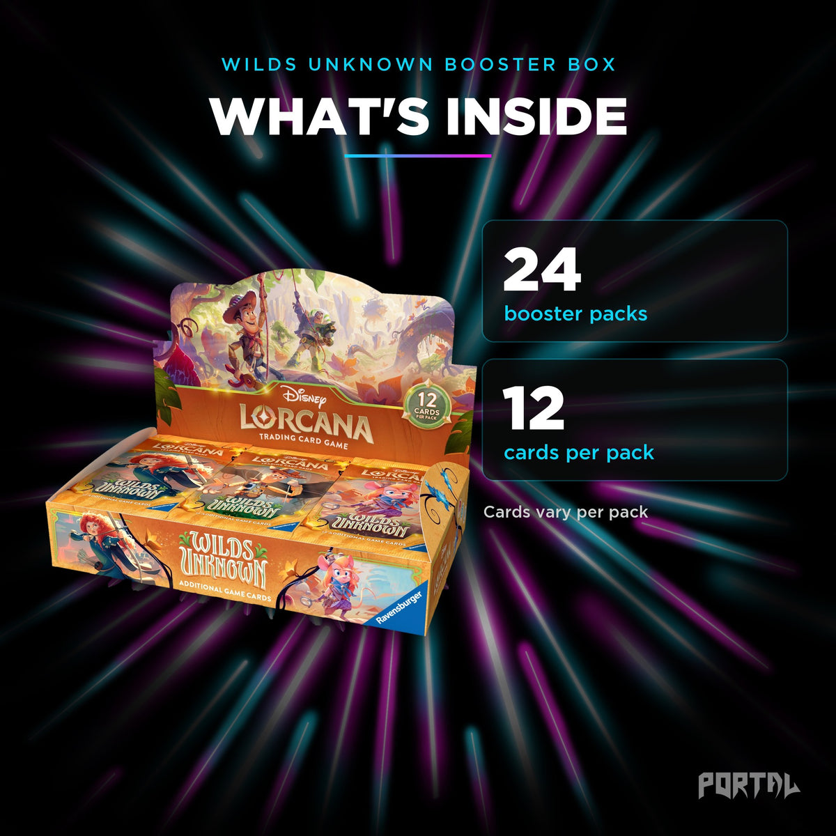 Wilds Unknown booster box, what's inside, Portal TCG