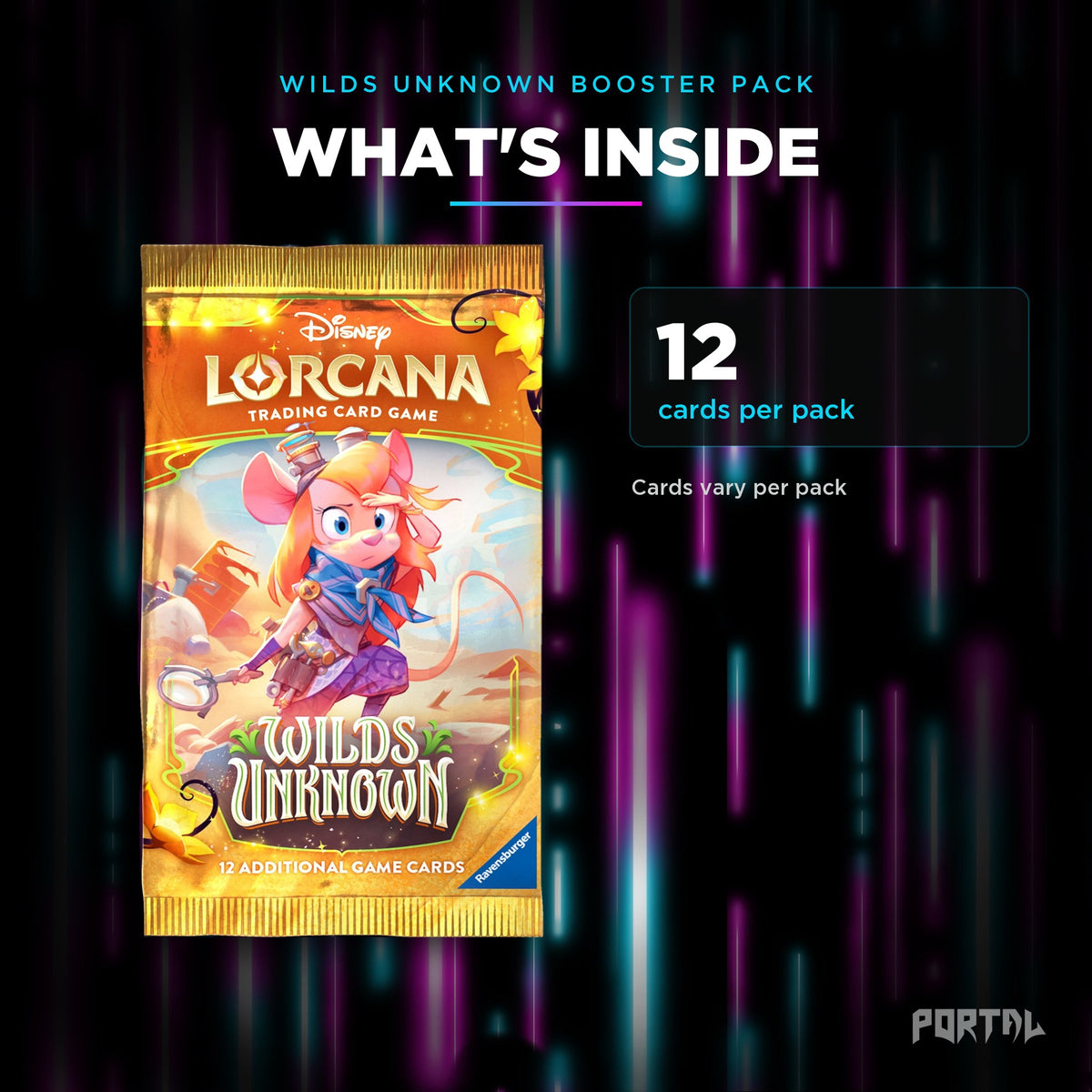 Wilds Unknown booster pack, what's inside, Portal TCG