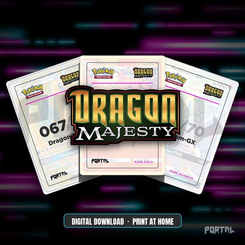 Pokemon Dragon Majesty master set placeholders, digital download, Portal TCG