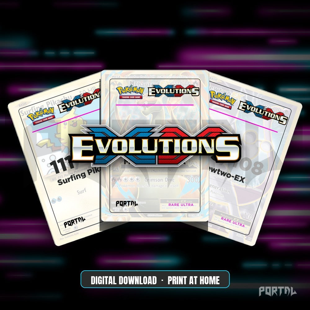 Pokemon Evolutions master set placeholders, digital download, Portal TCG