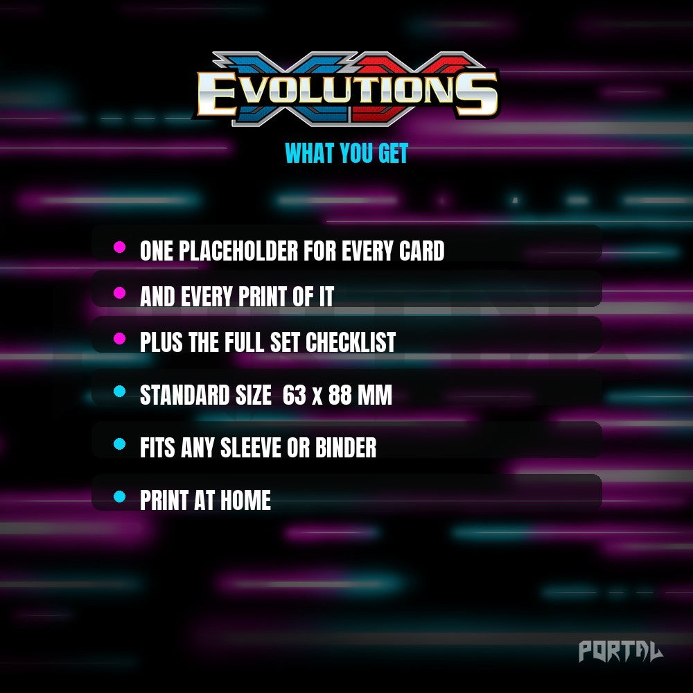Pokemon Evolutions master set placeholders, what you get, Portal TCG