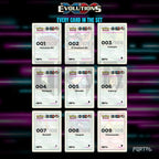 Pokemon Evolutions master set placeholders, binder page, Portal TCG