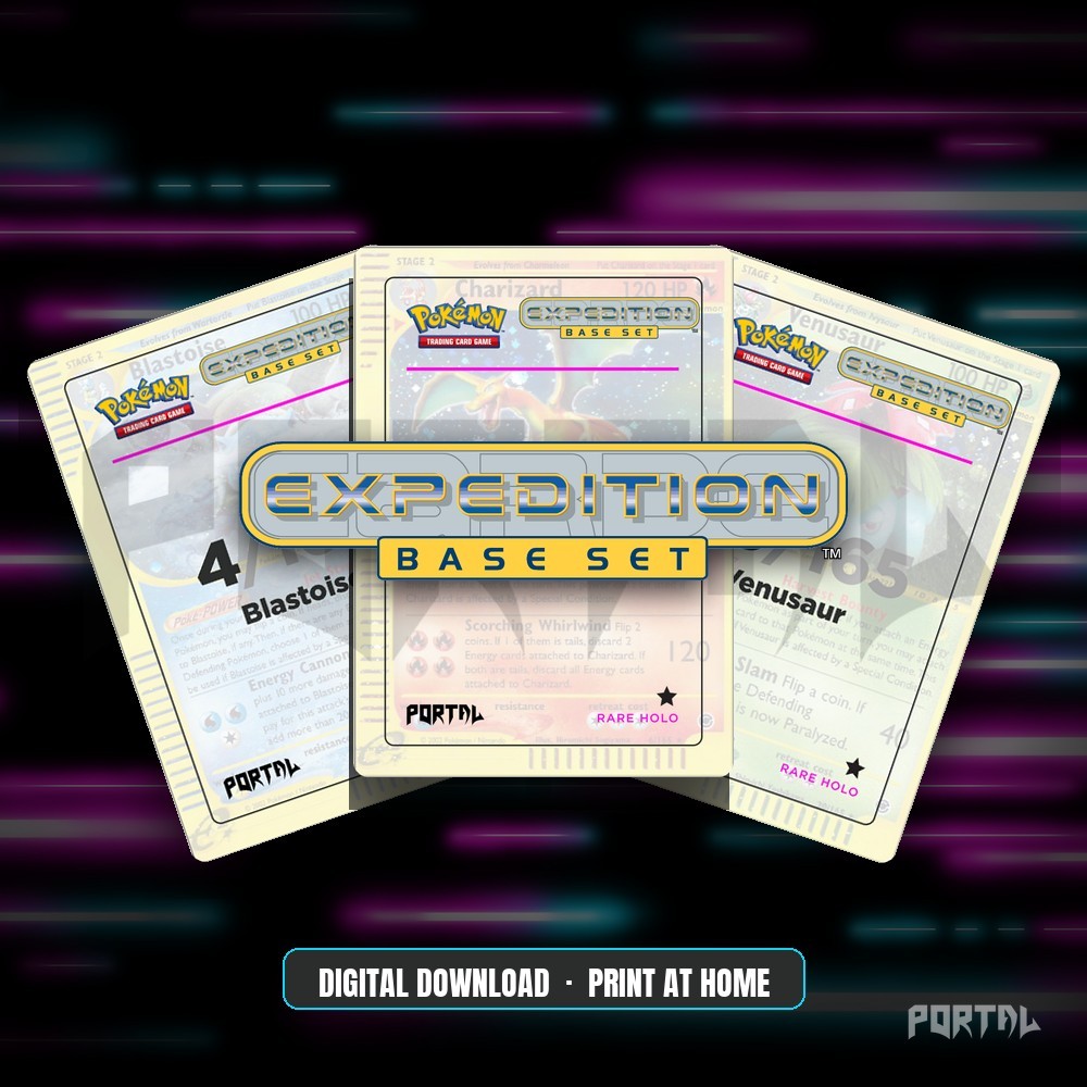 Pokemon Expedition Base Set master set placeholders, digital download, Portal TCG
