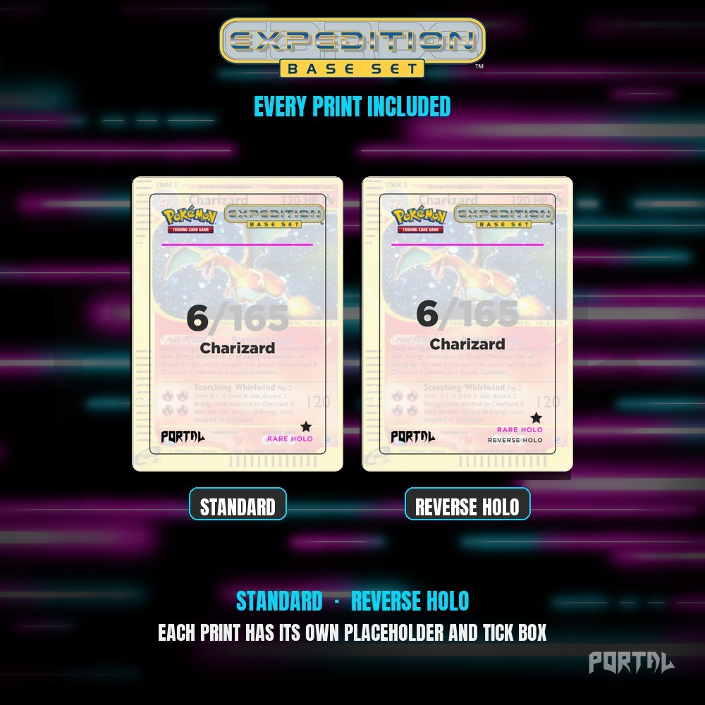 Pokemon Expedition Base Set master set placeholders, every print included, Portal TCG