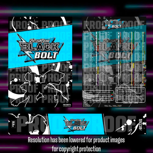 Pokemon Black Bolt English master set checklist vinyl sticker kit by Portal Customs