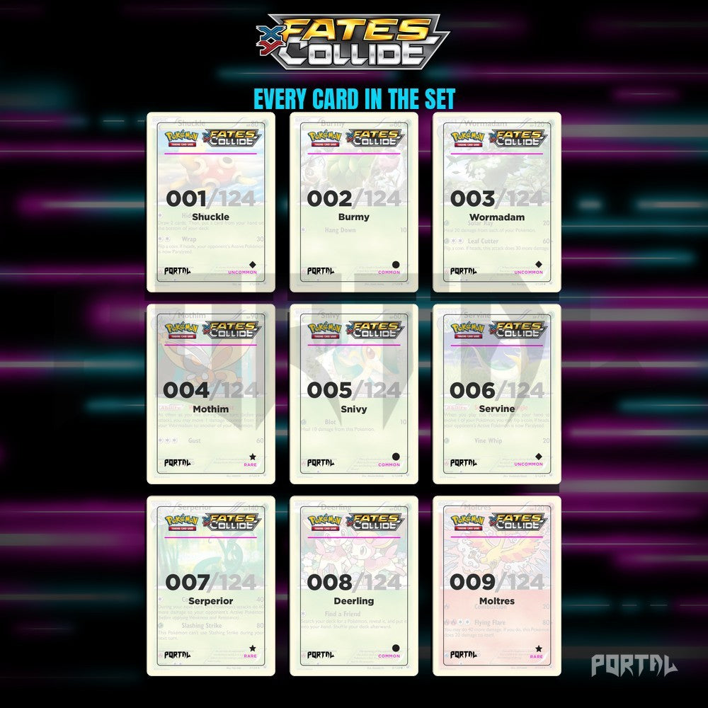 Pokemon Fates Collide master set placeholders, binder page, Portal TCG