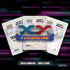 Pokemon Flashfire master set placeholders, digital download, Portal TCG