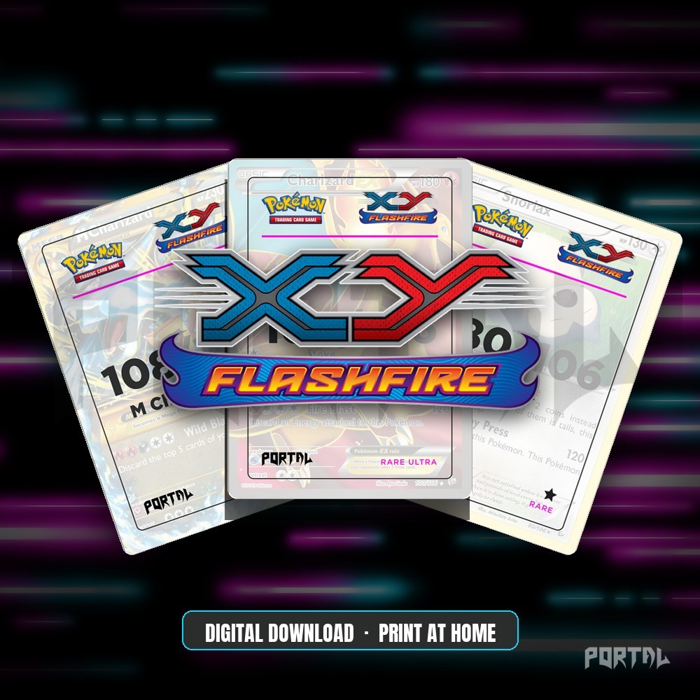 Pokemon Flashfire master set placeholders, digital download, Portal TCG