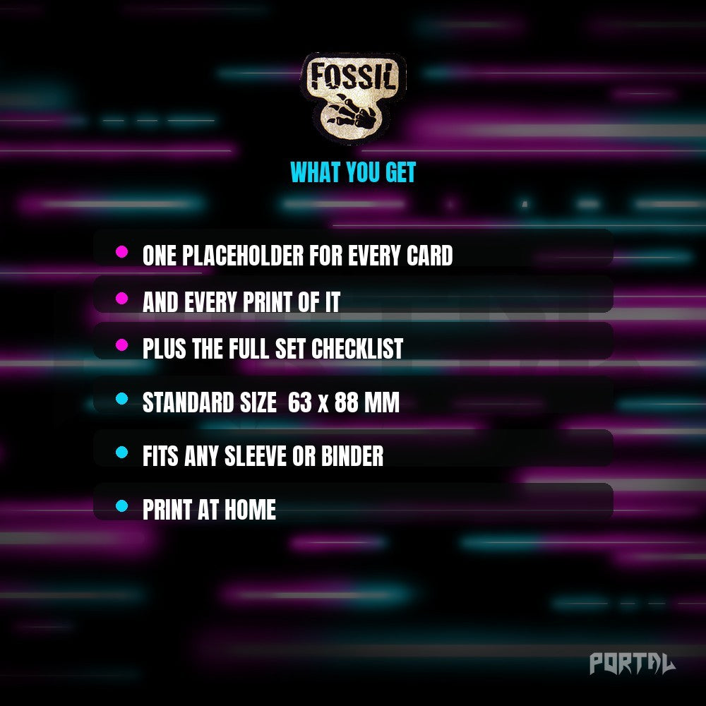 Pokemon Fossil master set placeholders, what you get, Portal TCG
