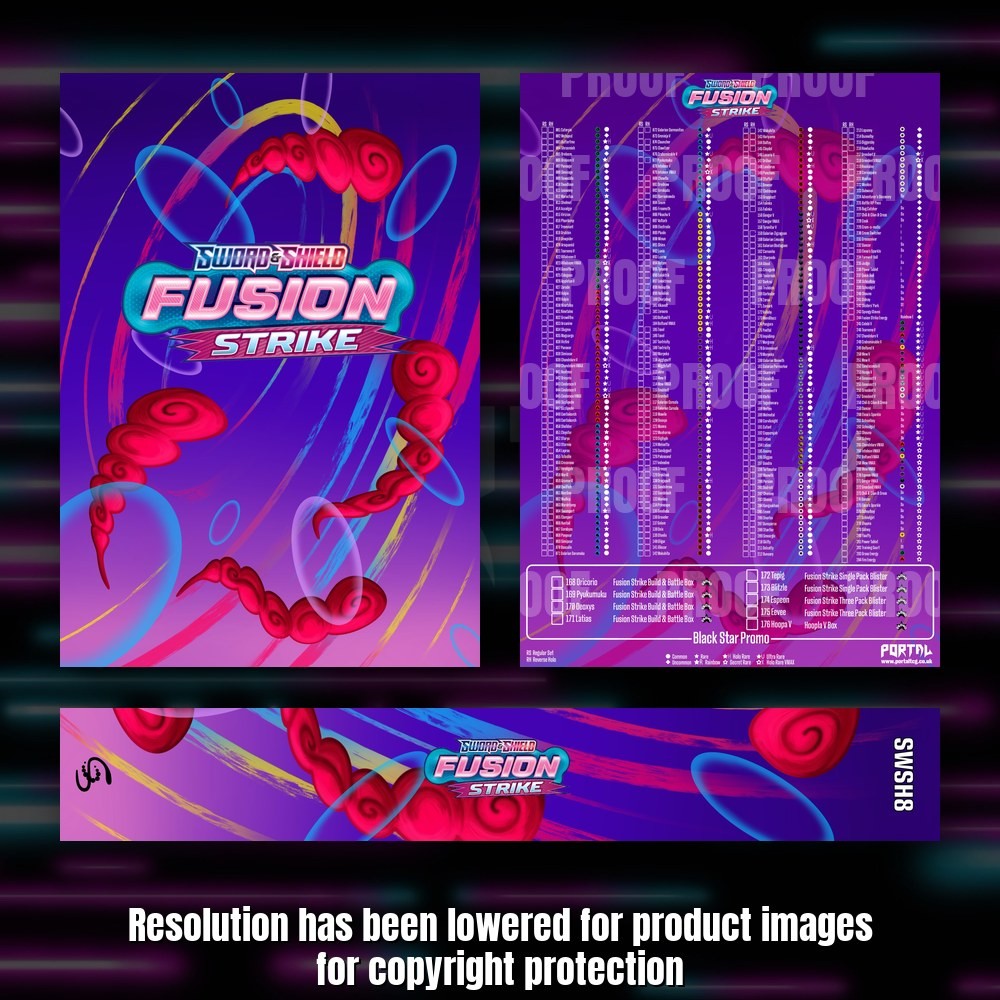 Pokemon Fusion Strike master set checklist kit, full kit with cover, spine and checklist, Portal TCG