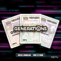 Pokemon Generations master set placeholders, digital download, Portal TCG