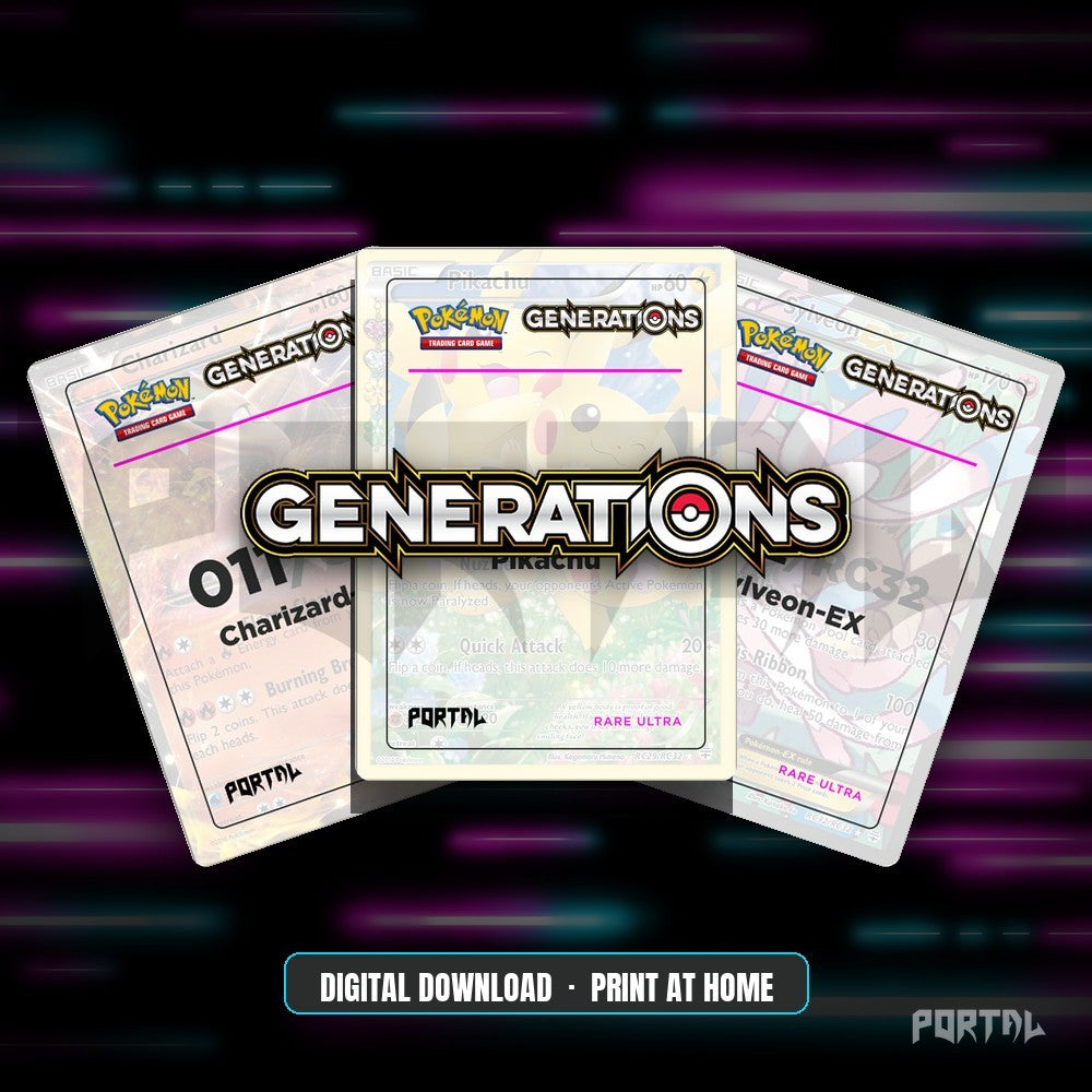 Pokemon Generations master set placeholders, digital download, Portal TCG