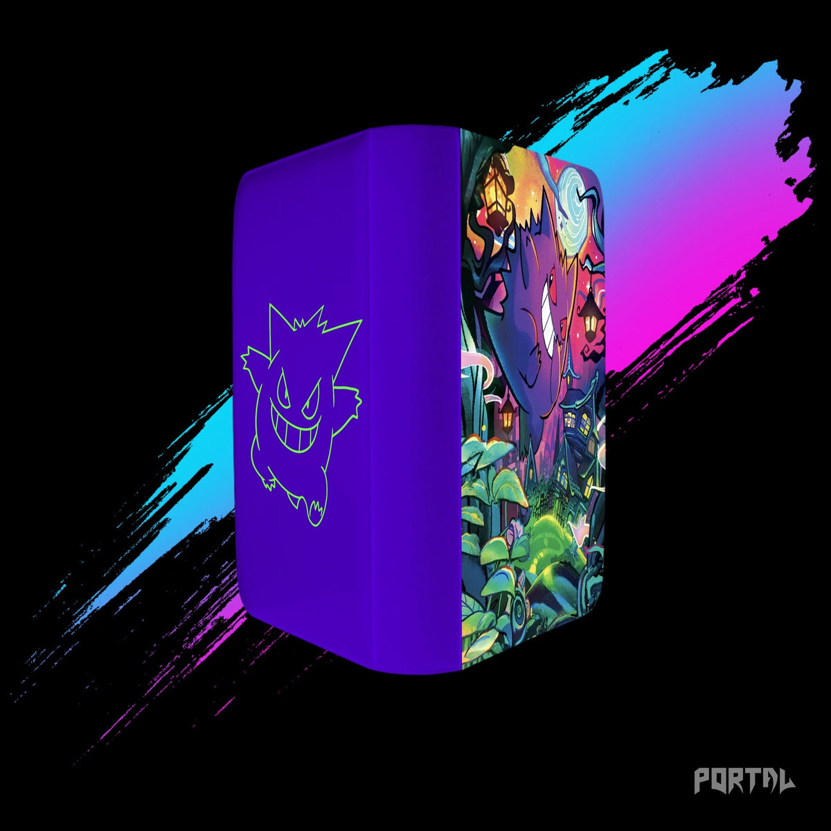 Pokemon Gengar 30th Anniversary binder, back, spine and front together, no spine label, Portal TCG