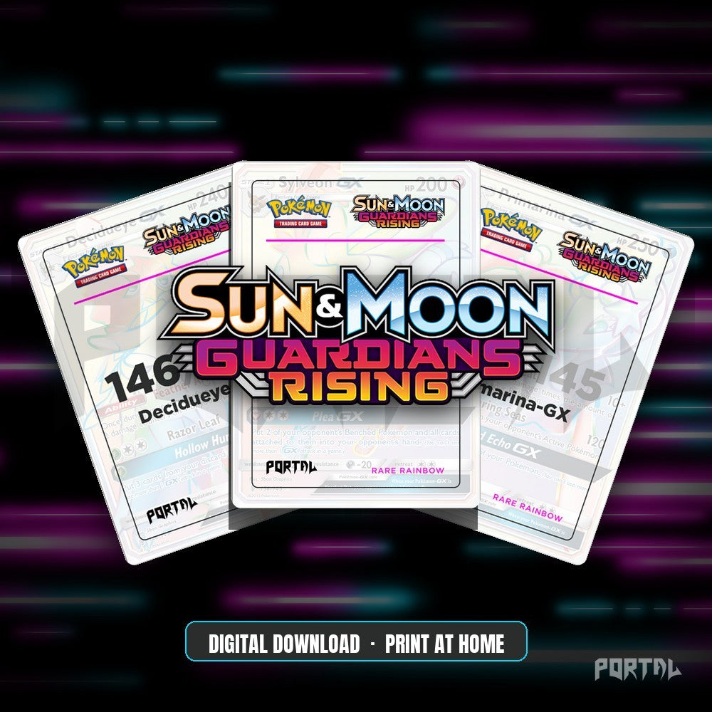 Pokemon Guardians Rising master set placeholders, digital download, Portal TCG