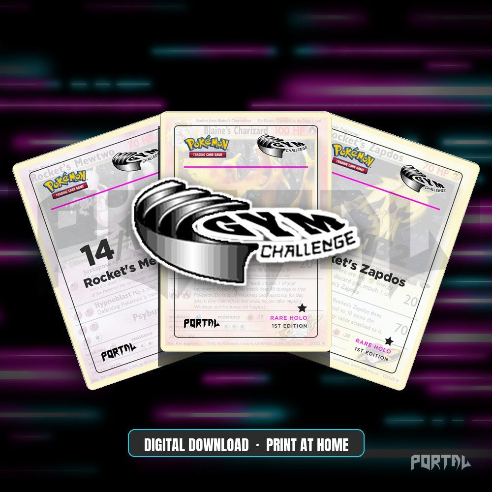 Pokemon Gym Challenge master set placeholders, digital download, Portal TCG