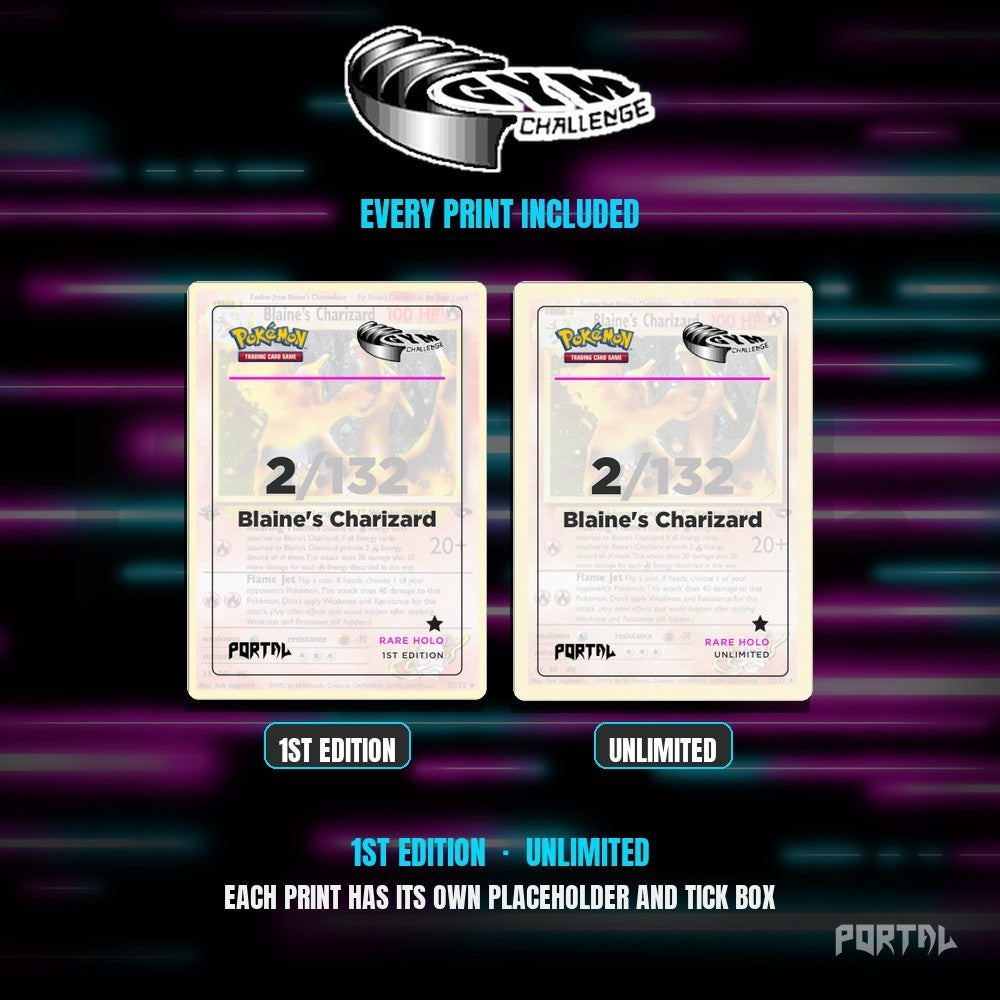 Pokemon Gym Challenge master set placeholders, every print included, Portal TCG