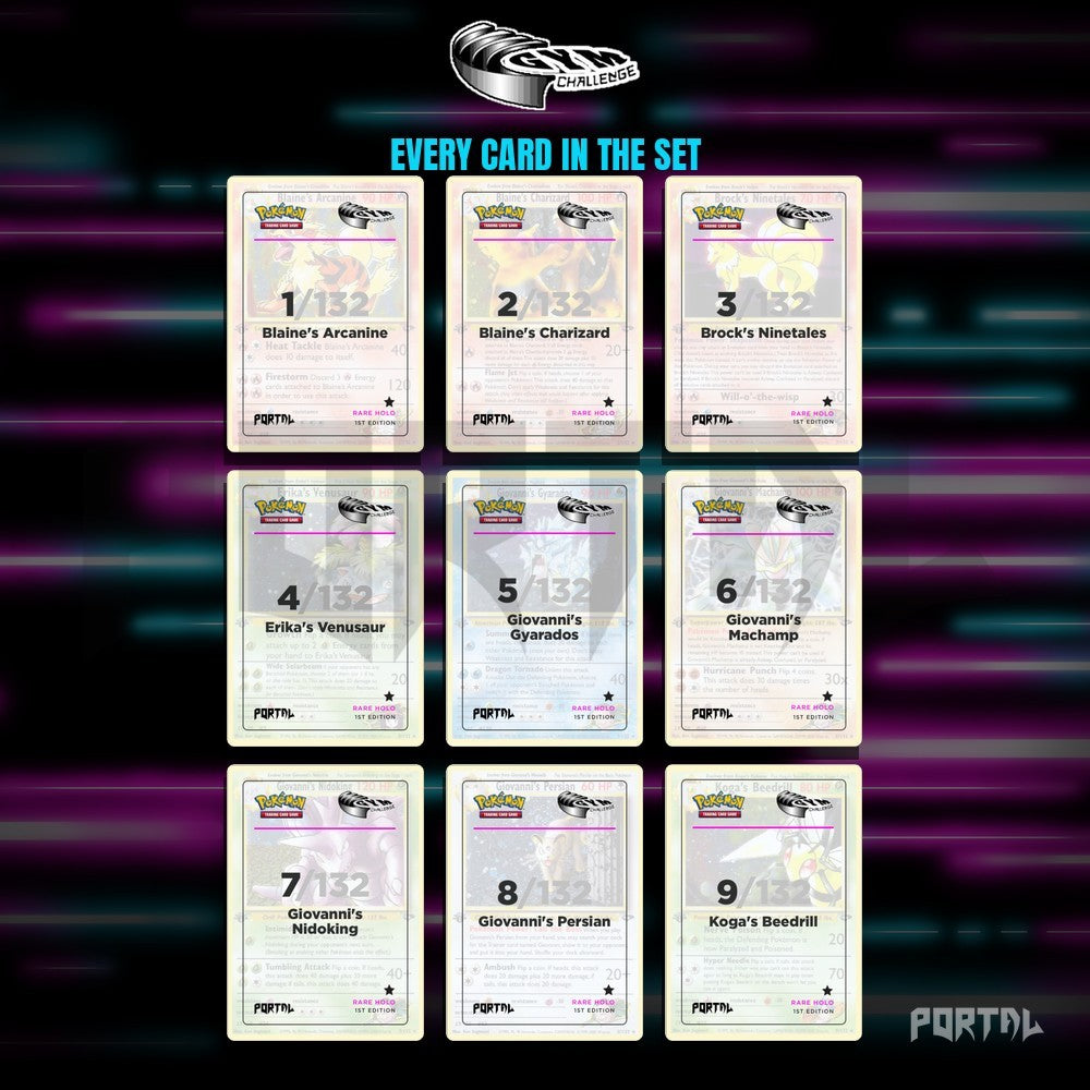 Pokemon Gym Challenge master set placeholders, binder page, Portal TCG