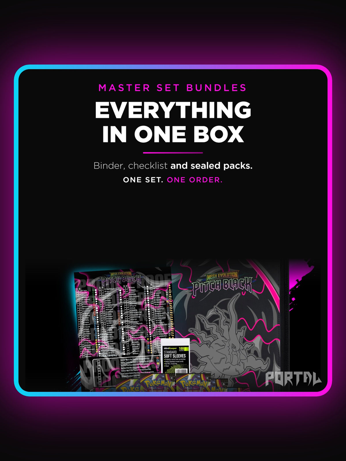 Master set bundles, binder plus checklist kit, Portal TCG