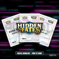 Pokemon Hidden Fates master set placeholders, digital download, Portal TCG