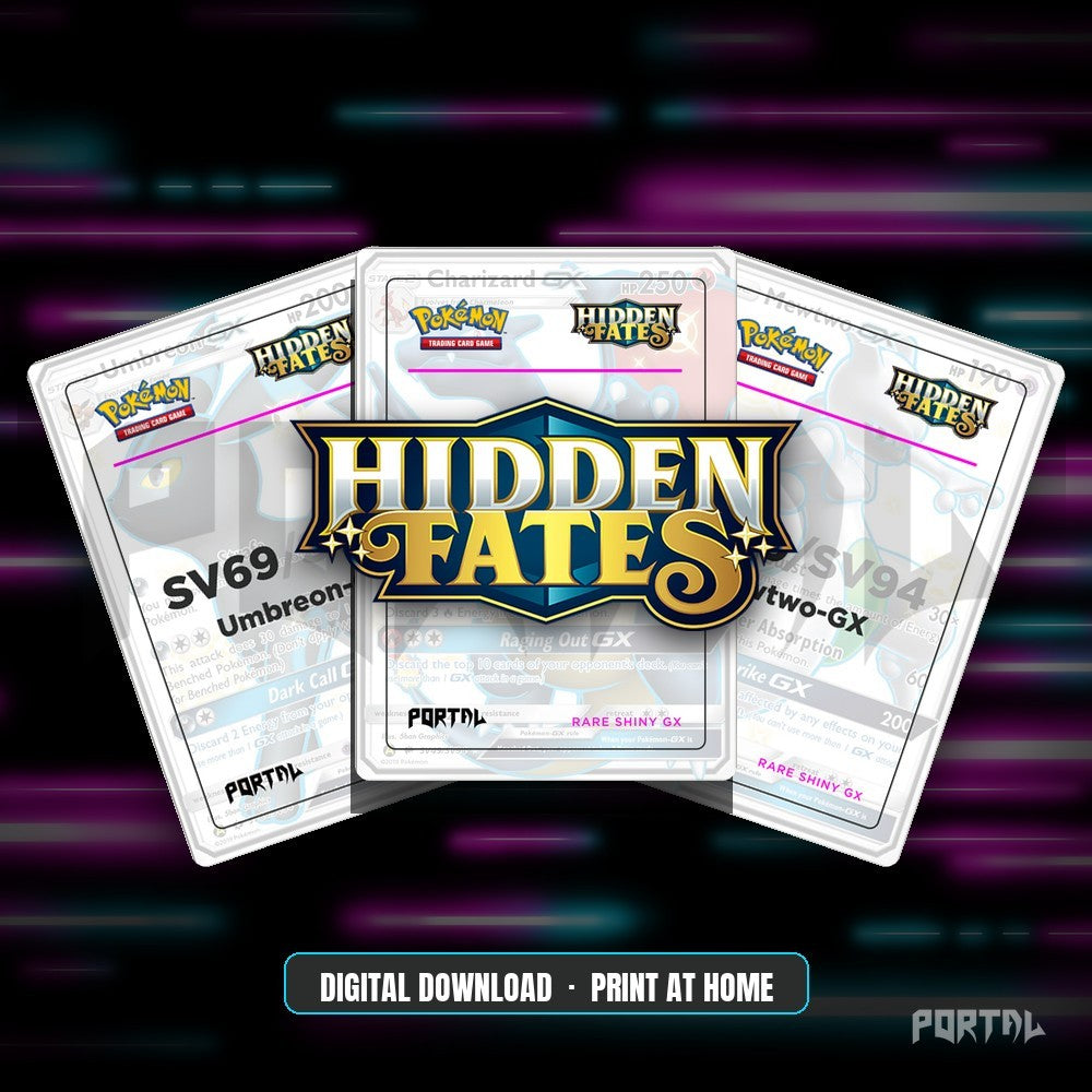 Pokemon Hidden Fates master set placeholders, digital download, Portal TCG