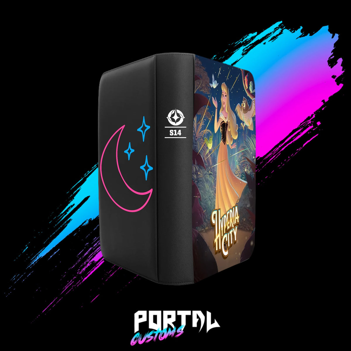 Aurora, Hyperia City Premium Printed Binder, angled, Portal TCG