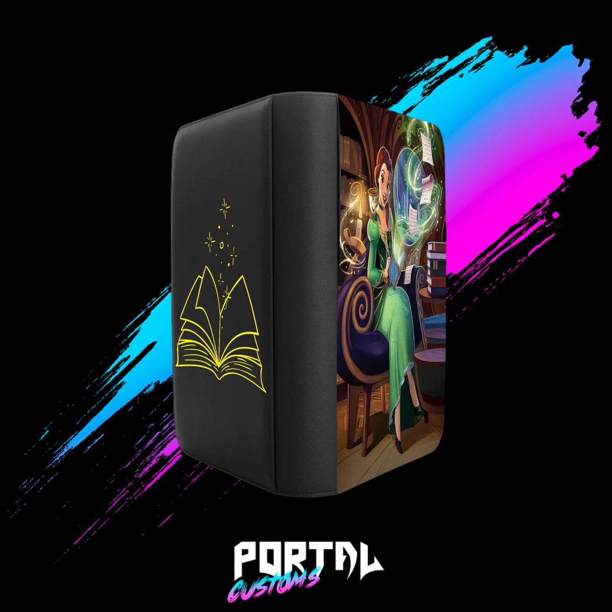 Belle, Hyperia City Premium Printed Binder, angled, Portal TCG