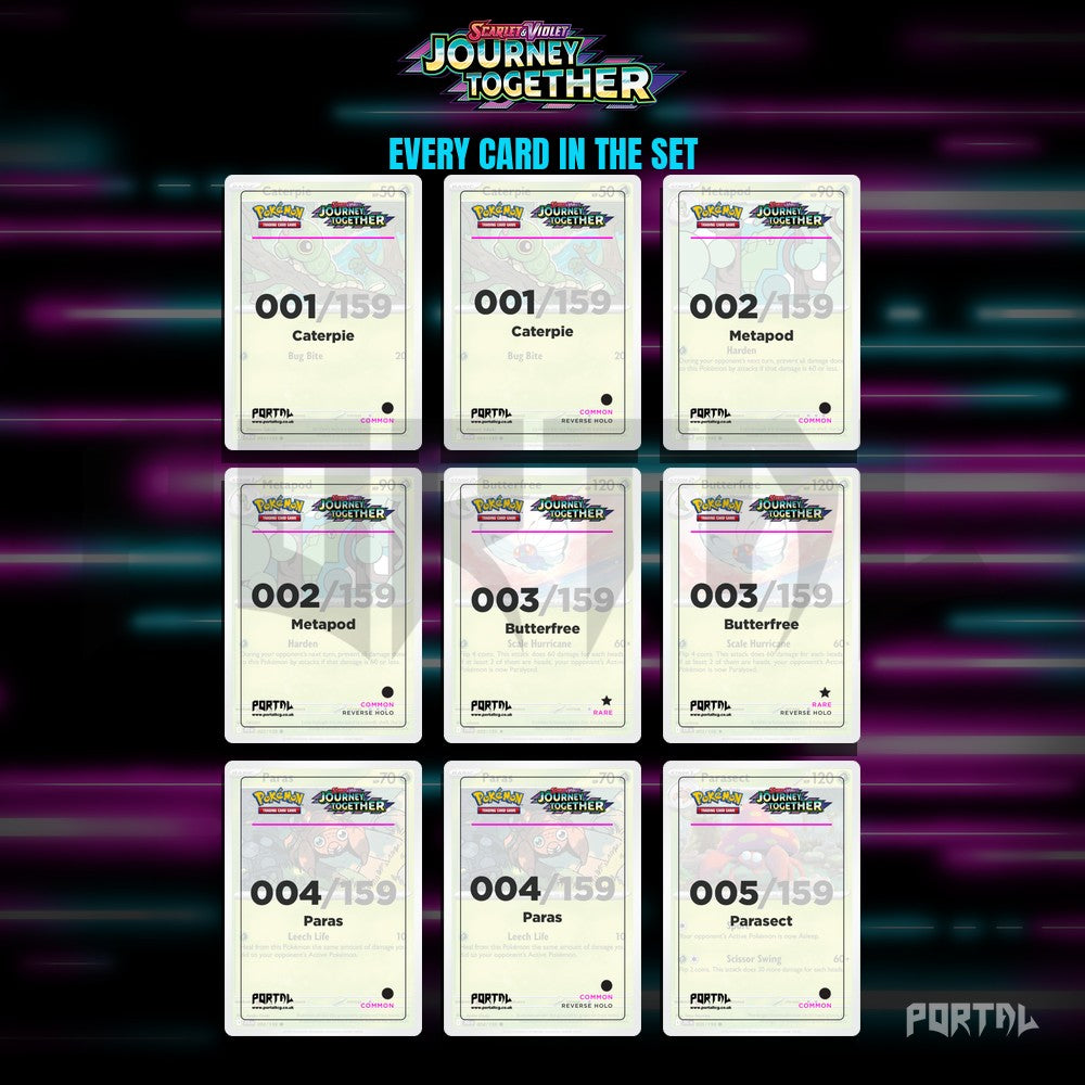 Journey Together placeholder cards laid out in a nine pocket binder page