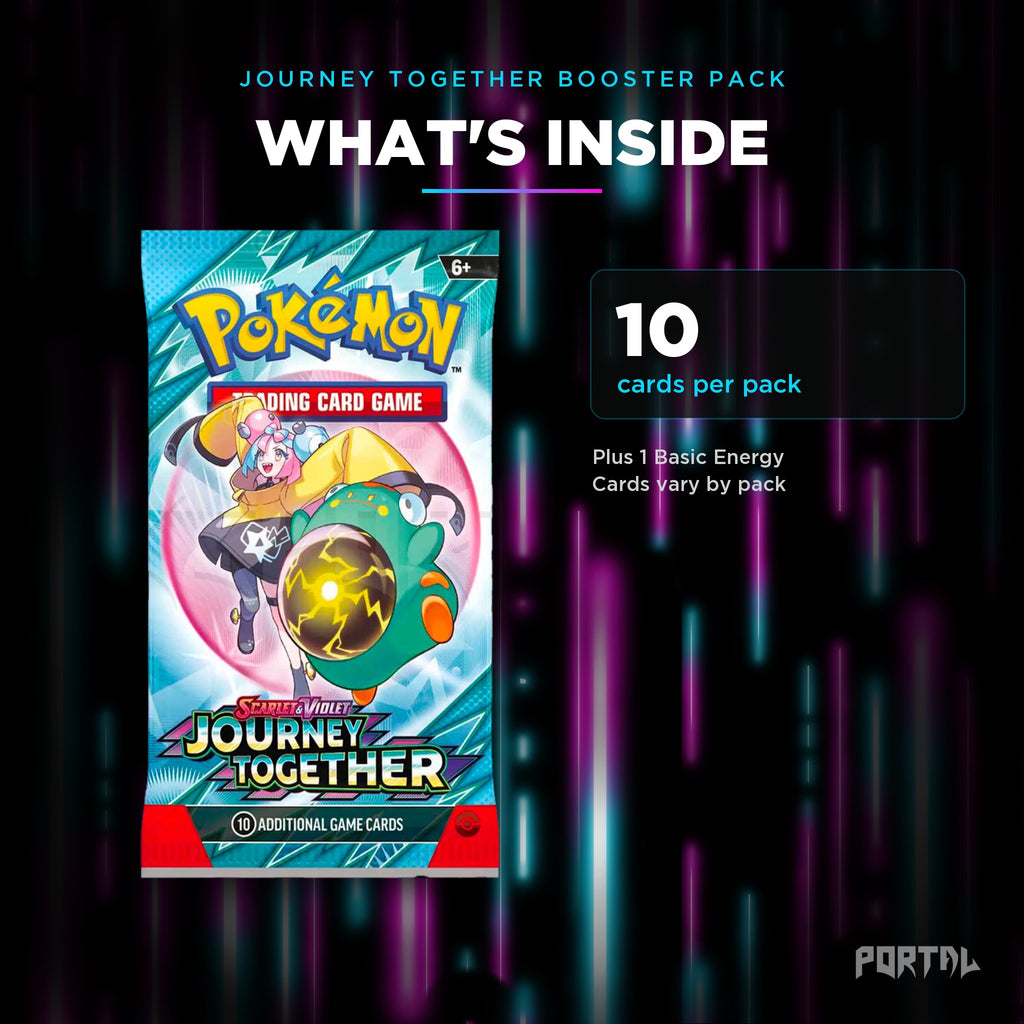 Pokemon Journey Together booster pack, what's inside, Portal TCG