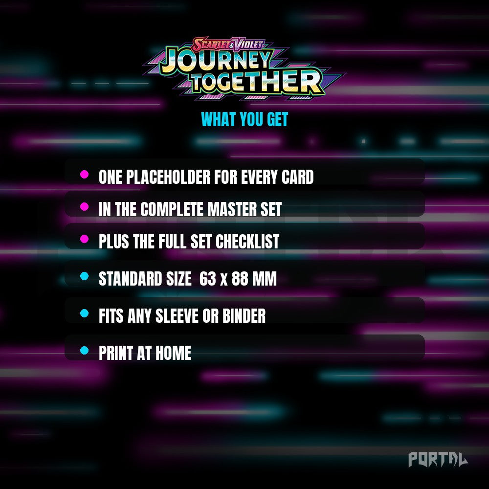 Journey Together master set placeholder cards, what is included
