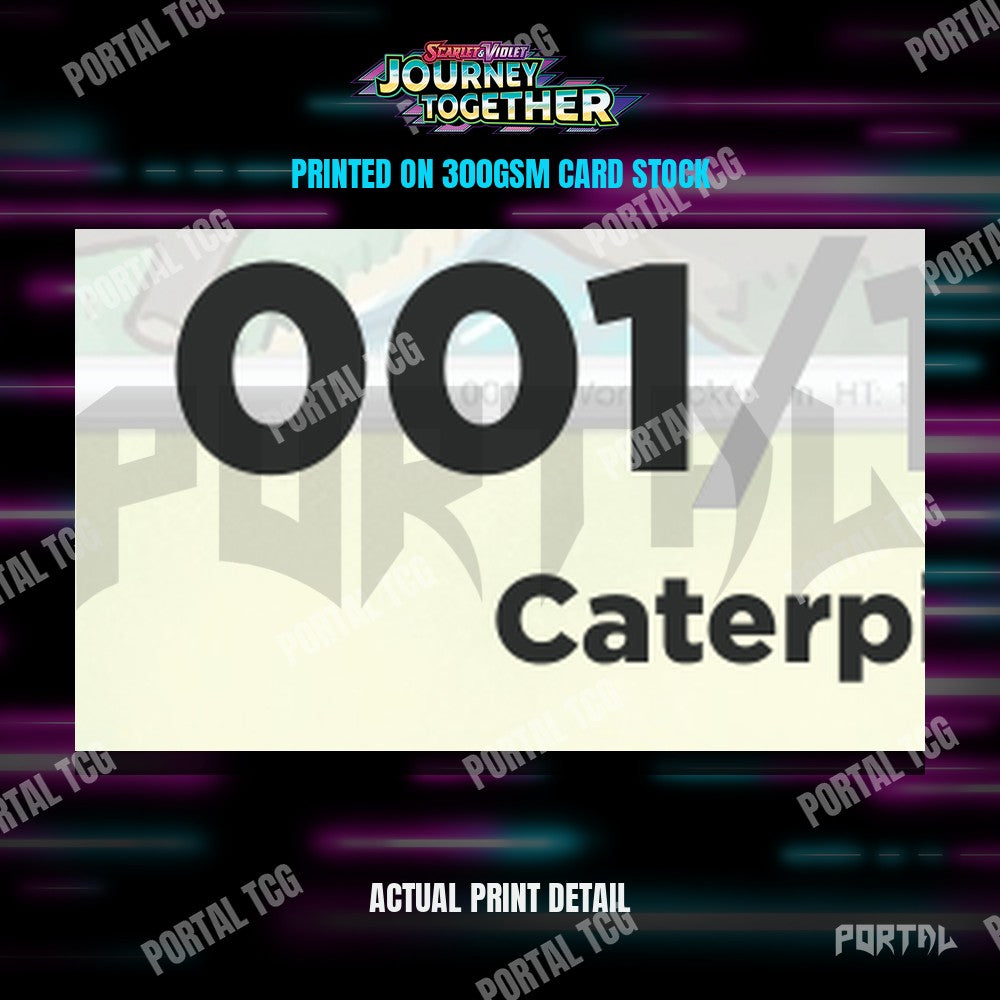 Close up of the print quality on a Journey Together placeholder card