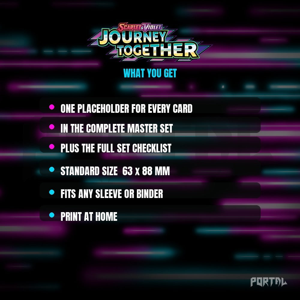 Journey Together master set placeholders, what you get, Portal TCG