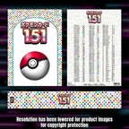 Pokemon 151 Japanese master set checklist kit, full kit with cover, spine and checklist, Portal TCG