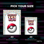 Pokemon 151 Japanese master set checklist kit, A4 and A5 sizes, Portal TCG
