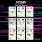 Space Juggler placeholder cards laid out in a nine pocket binder page