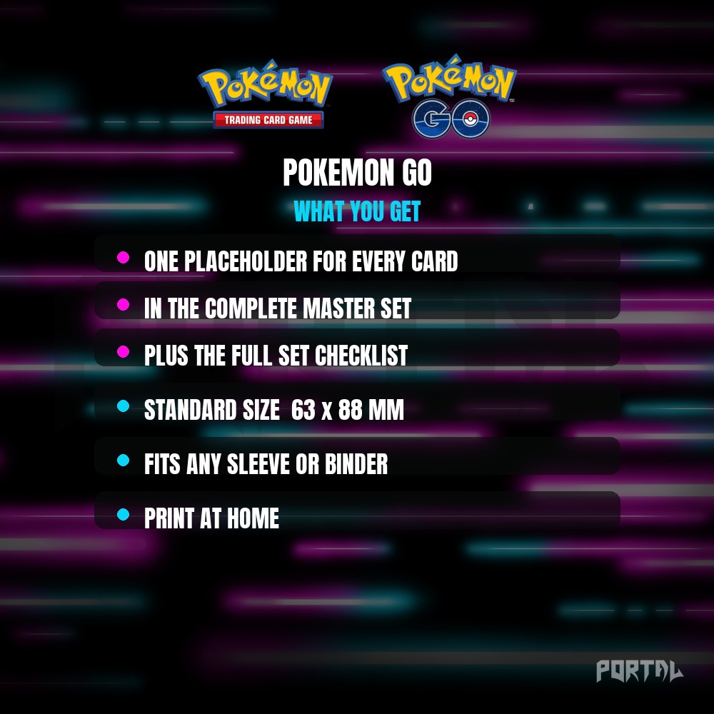 Pokemon GO Japanese master set placeholders, digital download, what you get