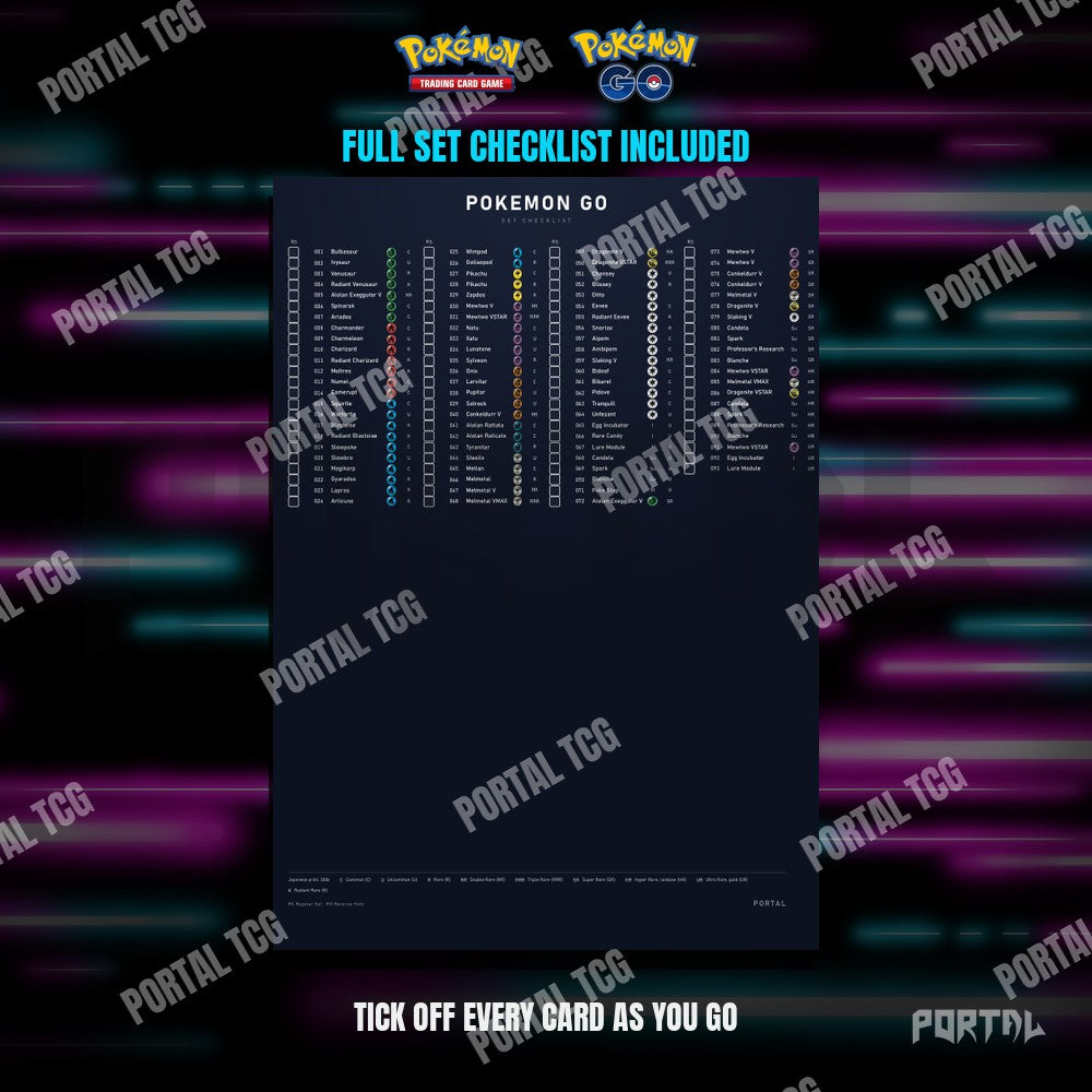 Pokemon GO Japanese master set placeholders, digital download, checklist included
