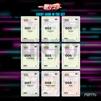 Single Strike Master placeholder cards laid out in a nine pocket binder page