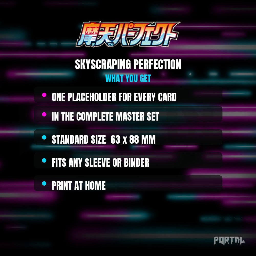 Skyscraping Perfection master set placeholder cards, what is included