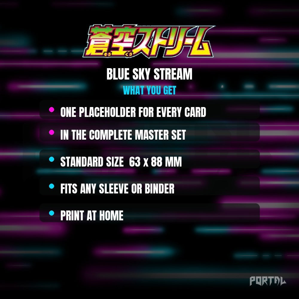 Blue Sky Stream master set placeholders, what you get, Portal TCG