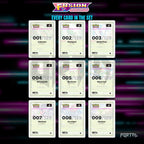 Fusion Arts placeholder cards laid out in a nine pocket binder page